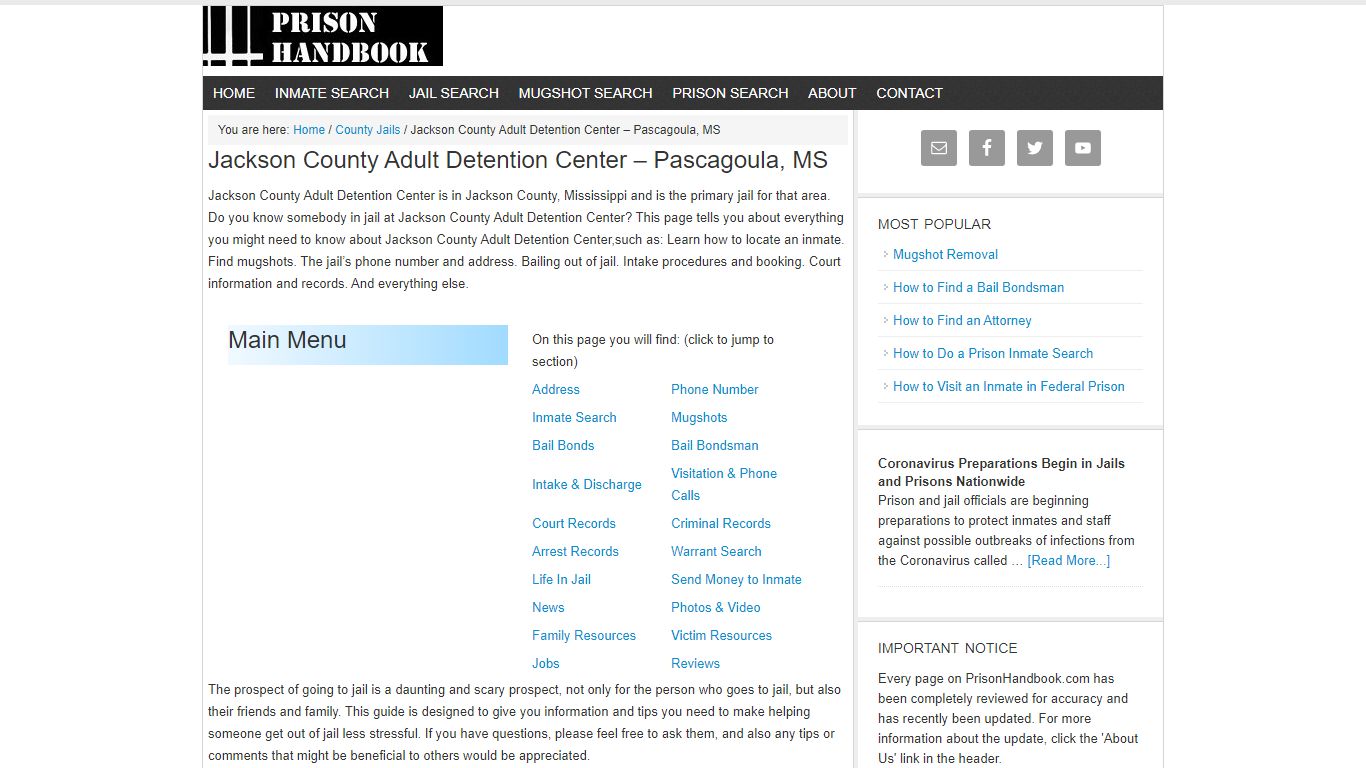 Jackson County Adult Detention Center – Pascagoula, MS
